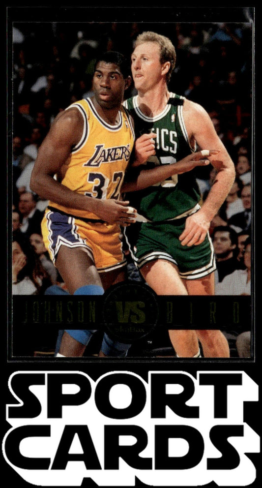 1993-94 SkyBox Premium #SS12 Magic Johnson / Larry Bird Showdown Series
