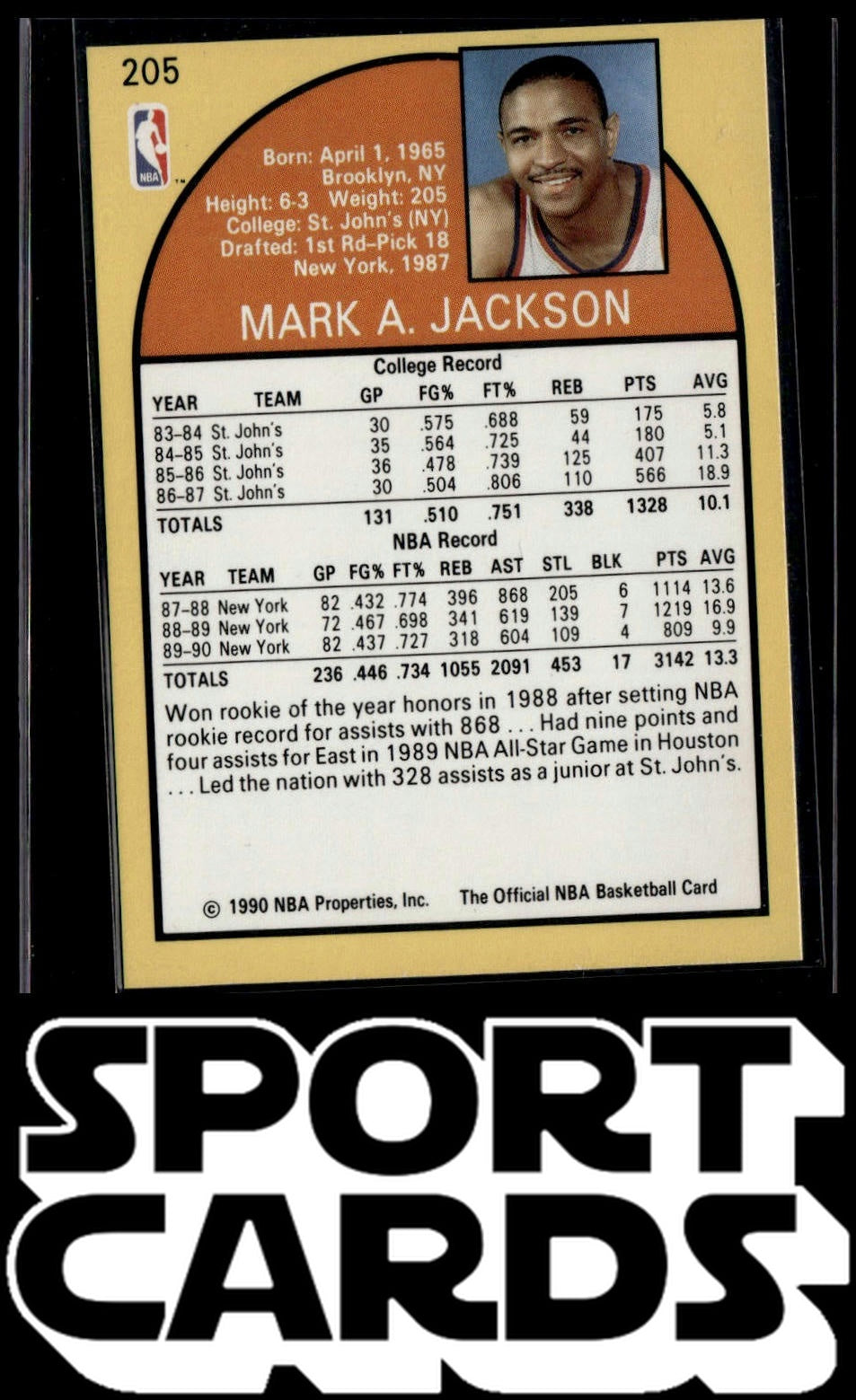 1990-91 Hoops #205 Mark Jackson SportCards.com