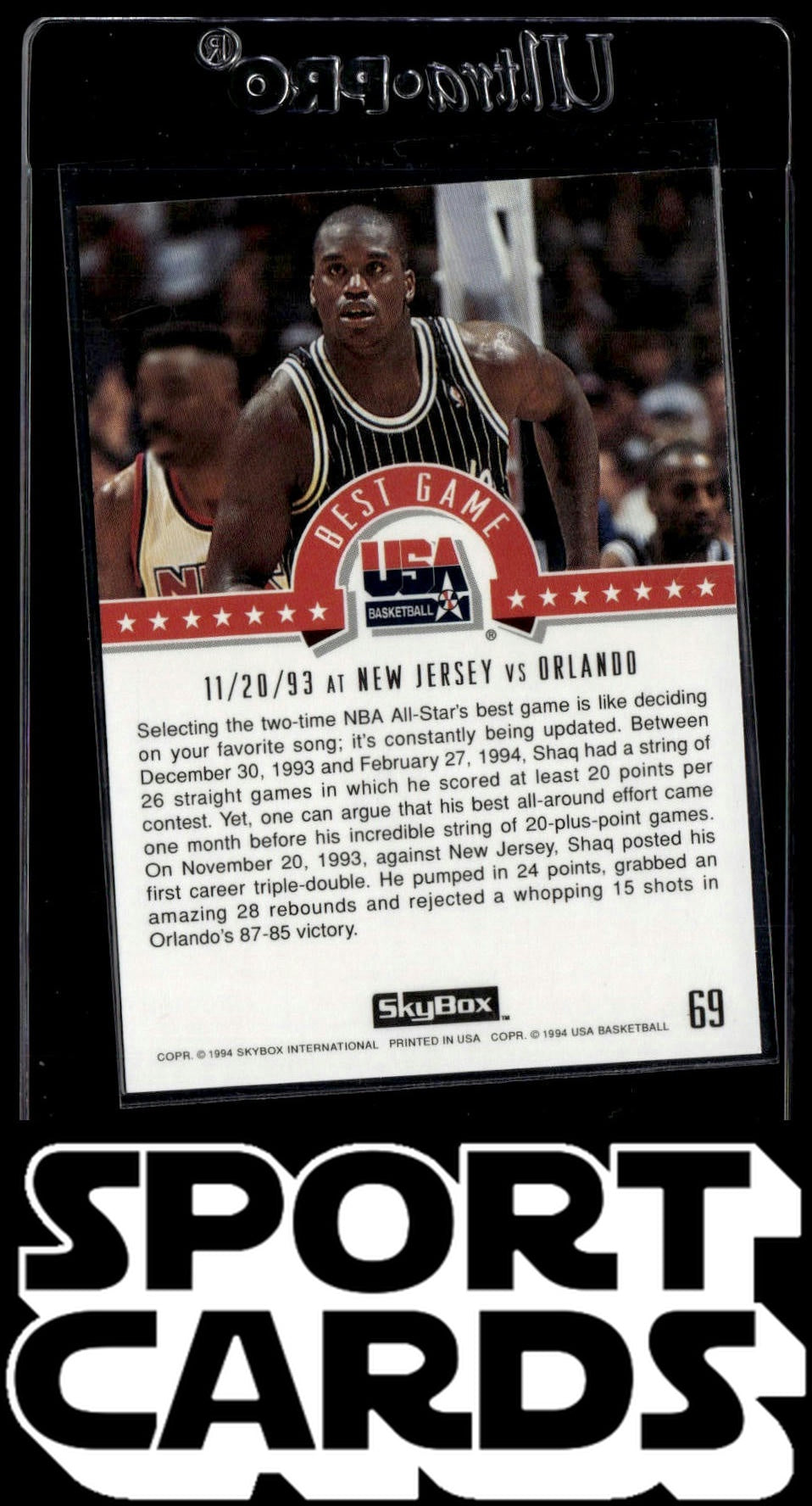 1994 SkyBox USA #69 Shaquille O'Neal Gold SportCards.com