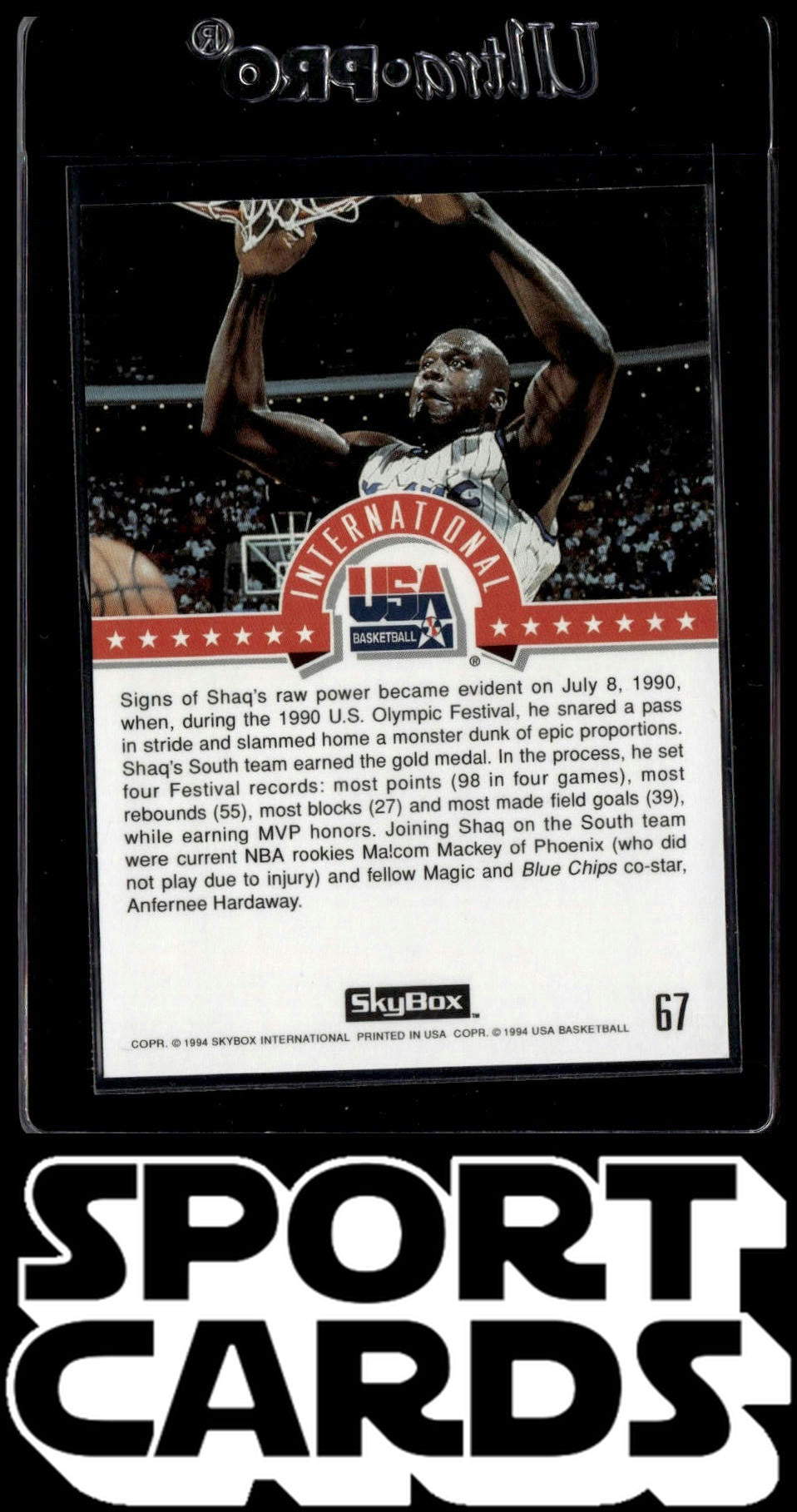 1994 SkyBox USA #67 Shaquille O'Neal SportCards.com