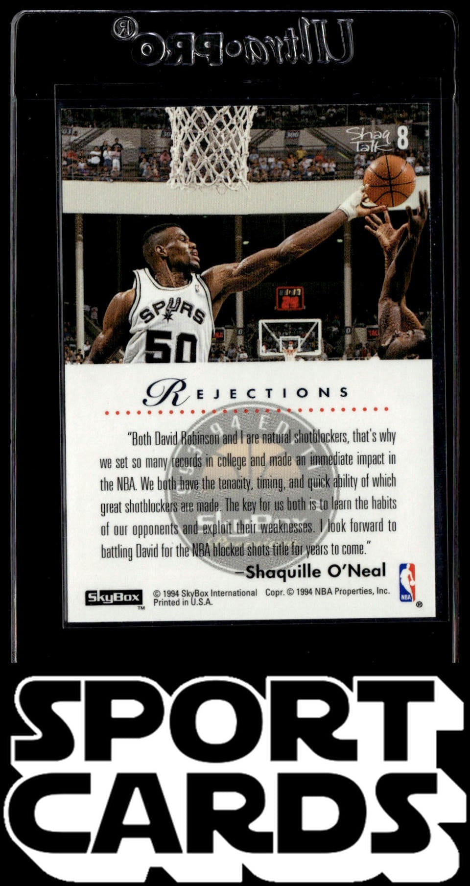 1993-94 SkyBox Premium #8 Shaquille O'Neal Shaq Talk SportCards.com