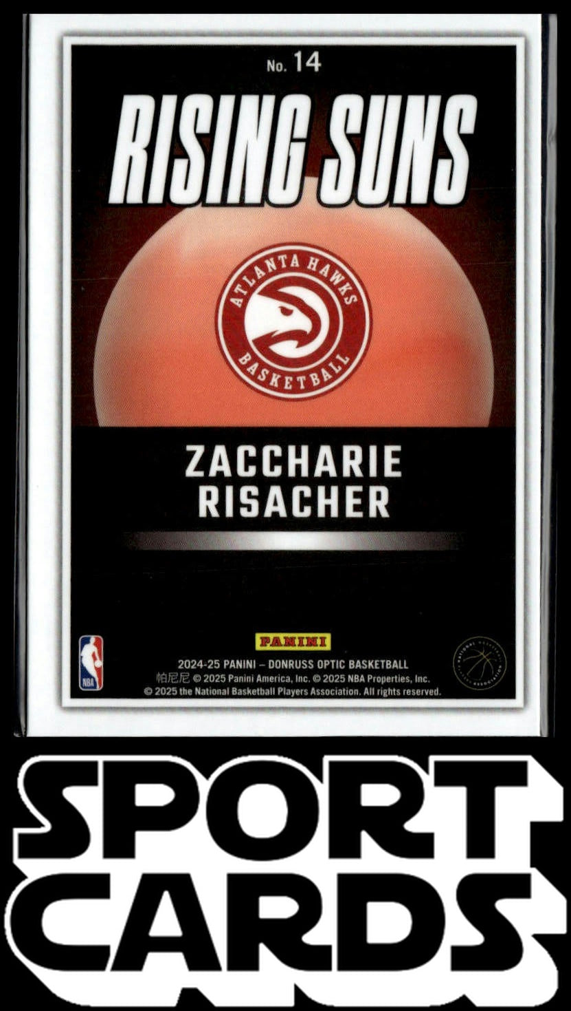 2024-25 Donruss Optic #14 Zaccharie Risacher Rising Suns SportCards.com
