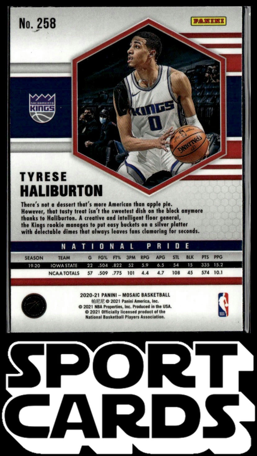 2020-21 Panini Mosaic #258 Tyrese Haliburton SportCards.com