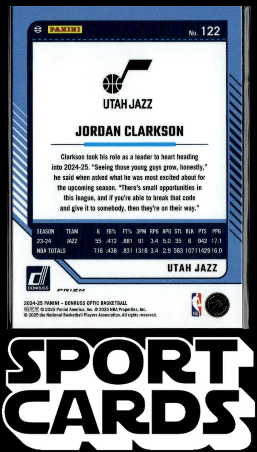 2024-25 Donruss Optic #122 Jordan Clarkson Purple SportCards.com