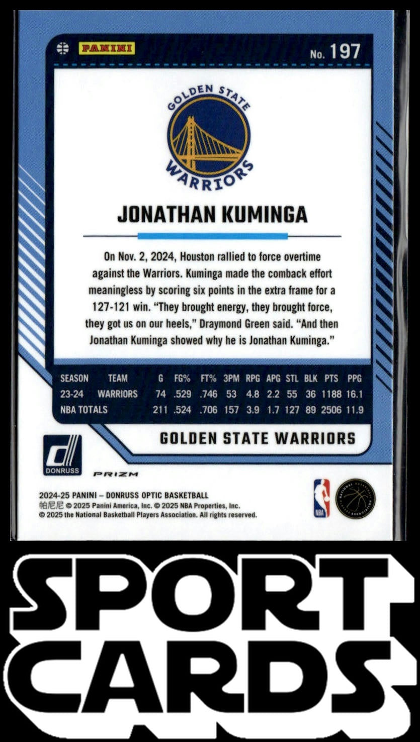 2024-25 Donruss Optic #197 Jonathan Kuminga Purple SportCards.com