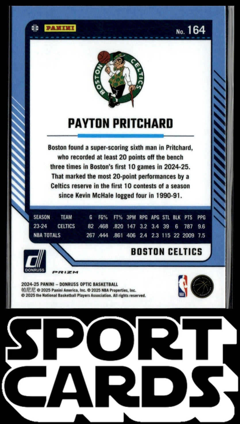 2024-25 Donruss Optic #164 Payton Pritchard Purple SportCards.com