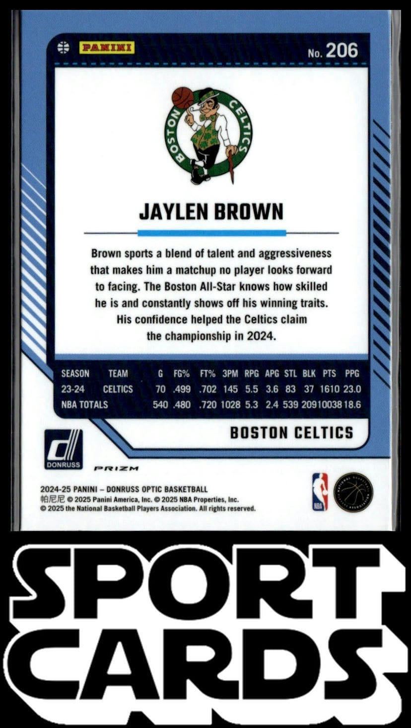 2024-25 Donruss Optic #206 Jaylen Brown Purple SportCards.com