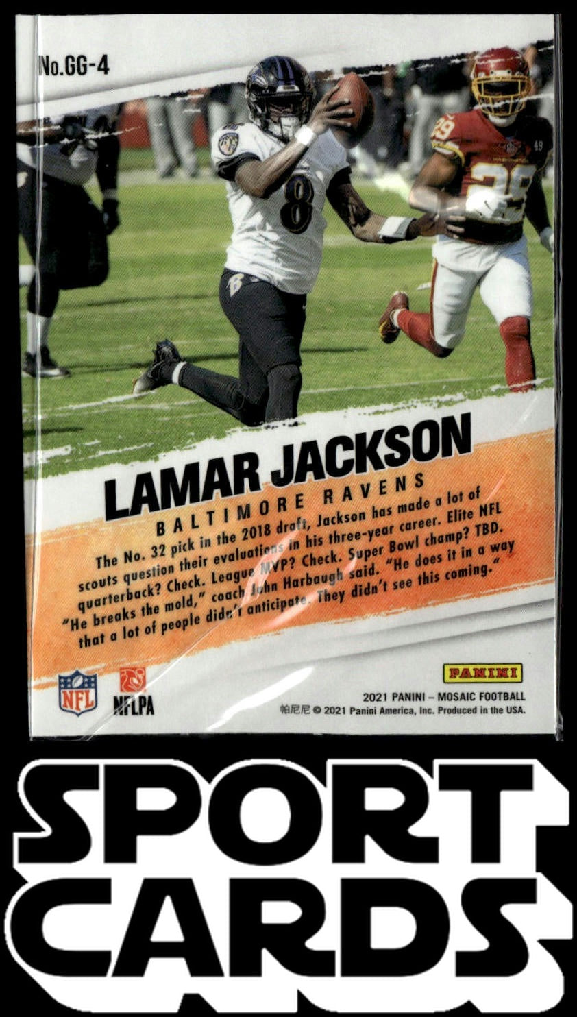 2021 Panini Mosaic #GG-4 Lamar Jackson Got Game? SportCards.com