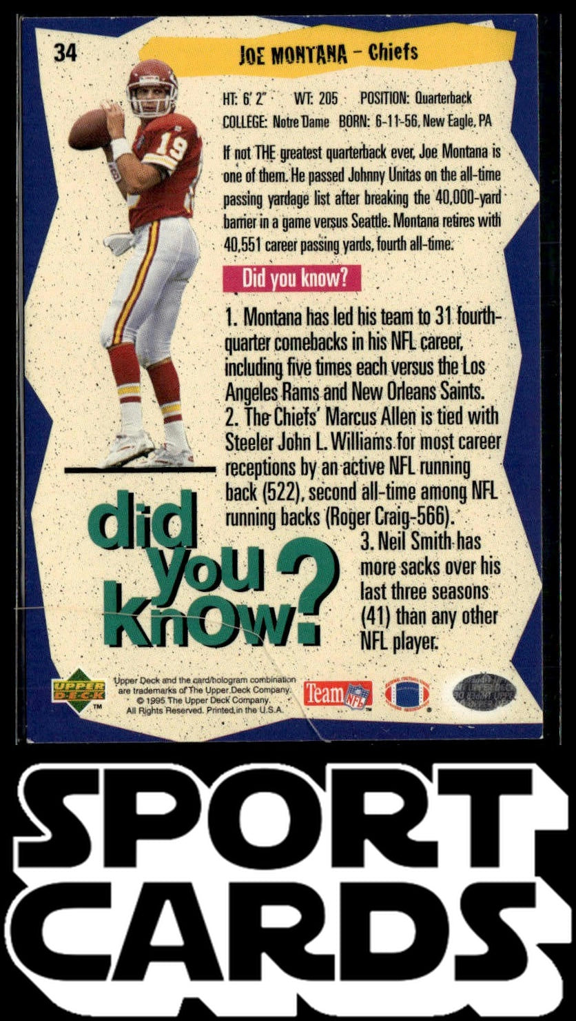1995 Collector's Choice #34 Joe Montana SportCards.com