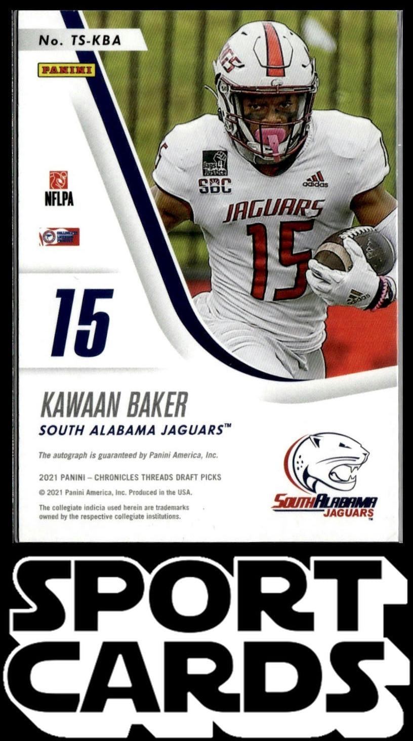 2021 Panini Chronicles Draft Picks #TS-KBA Kawaan Baker Threads Rookie Signature