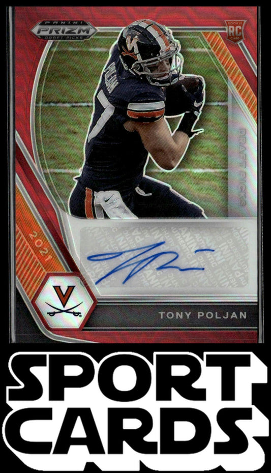 2021 Panini Prizm Collegiate #DPA-TOP Tony Poljan Draft Picks Autograph