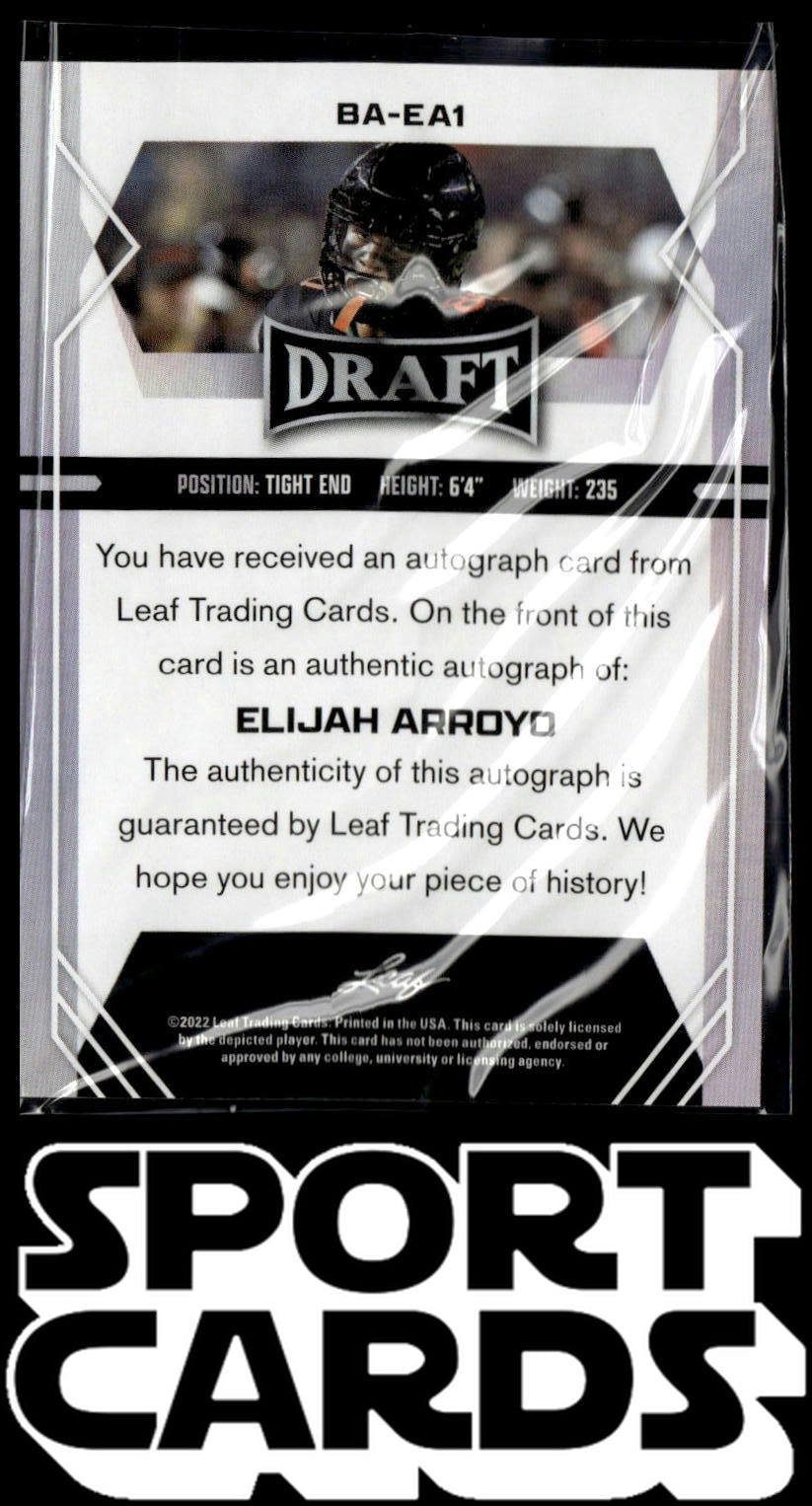 2022 Leaf Draft #BA-EA1 Elijah Arroyo Autographs SportCards.com