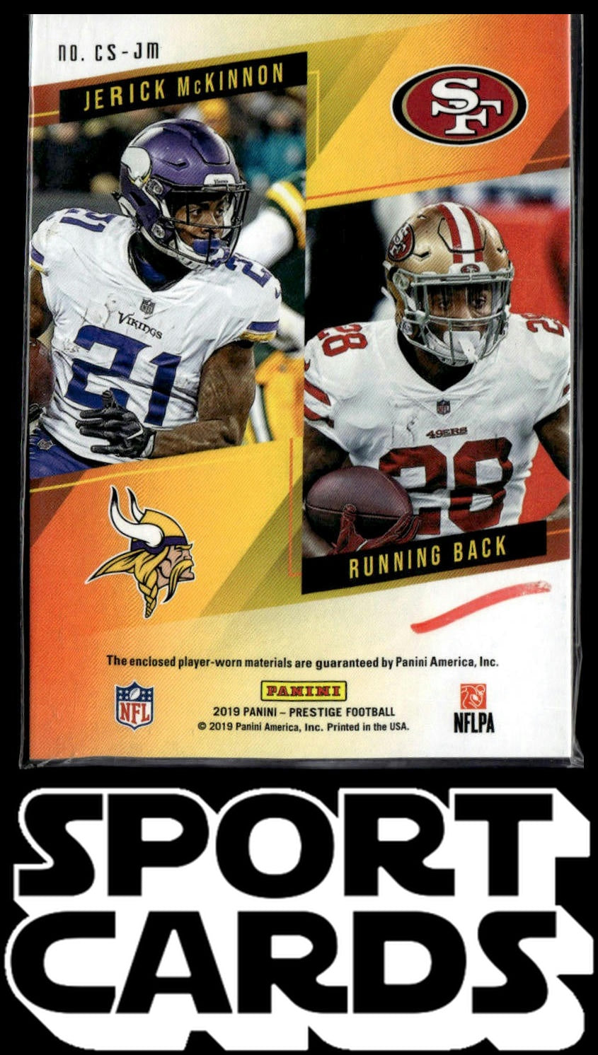 2019 Panini Prestige #CS-JM Jerick McKinnon Changing Stripes Dual Relics