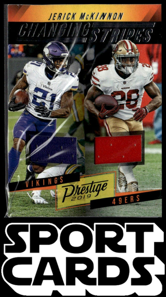 2019 Panini Prestige #CS-JM Jerick McKinnon Changing Stripes Dual Relics
