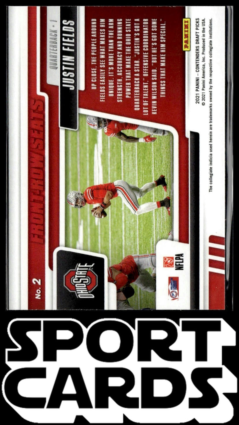2021 Panini Contenders Draft Picks #2 Justin Fields Front-Row Seats Red