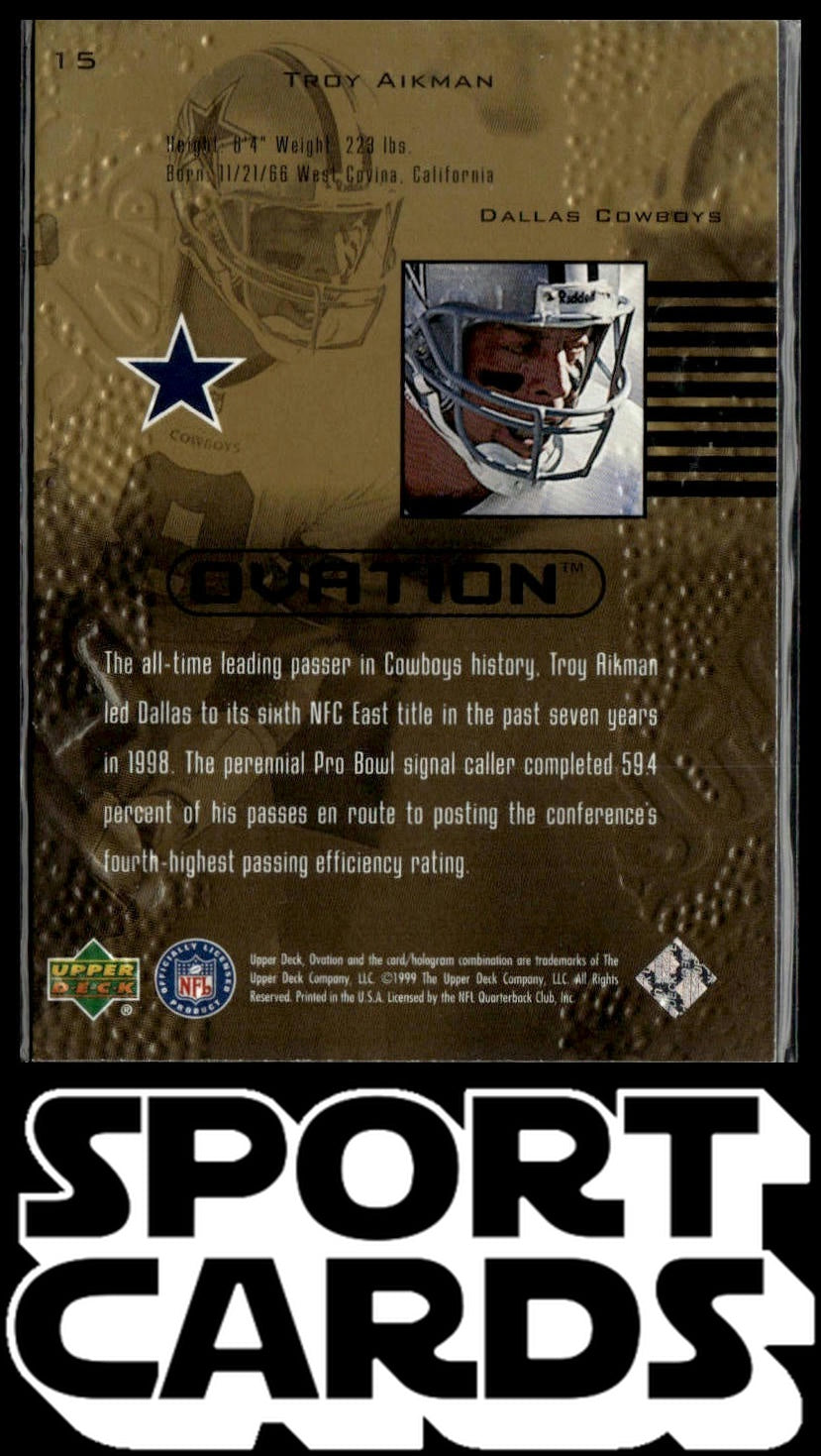 1999 Upper Deck Ovation #15 Troy Aikman SportCards.com