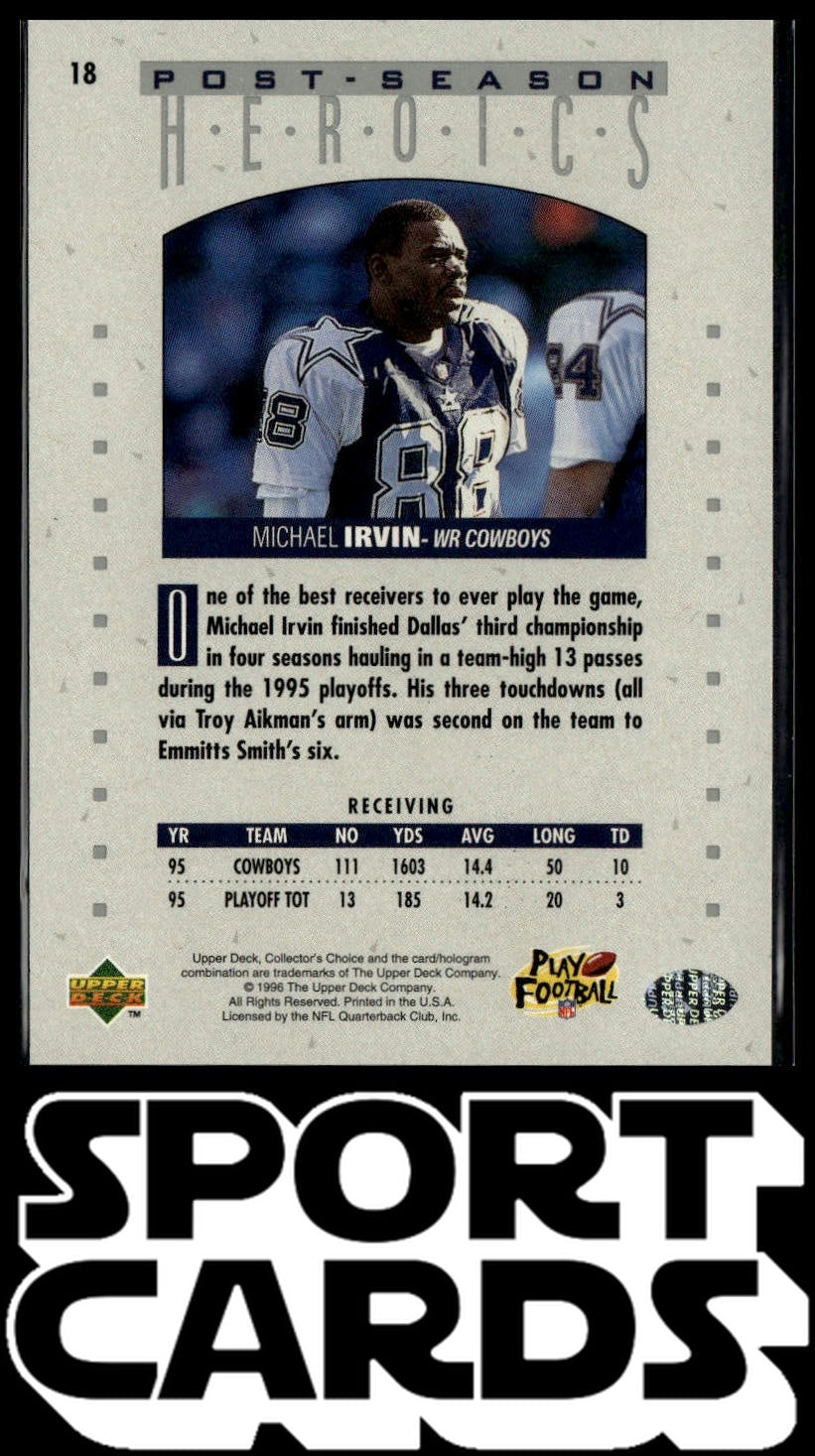 1995 Collector's Choice Update #18 Michael Irvin Post-Season Heroics