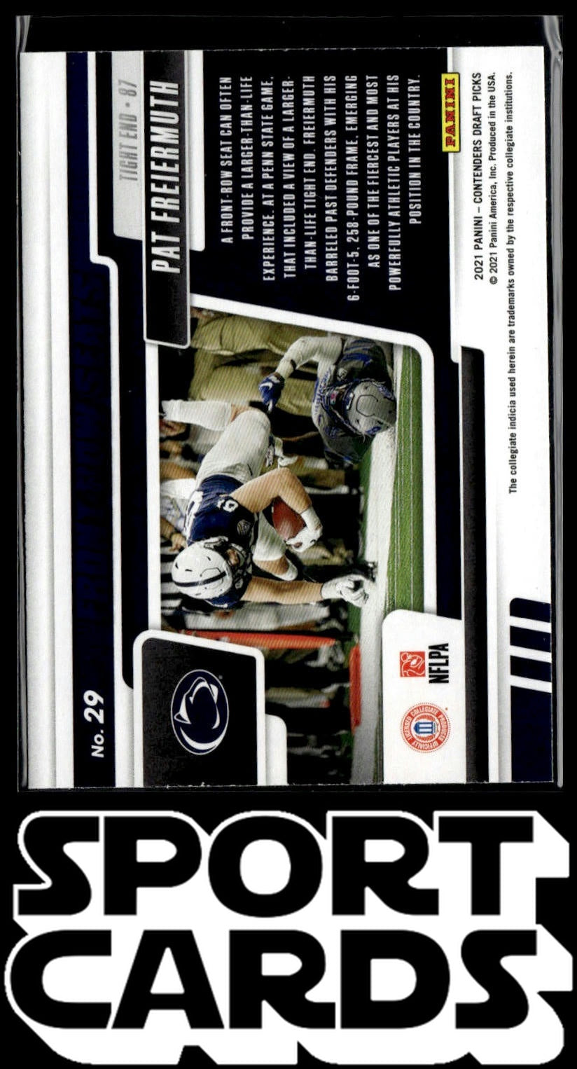 2021 Panini Contenders Draft Picks #29 Pat Freiermuth Front-Row Seats