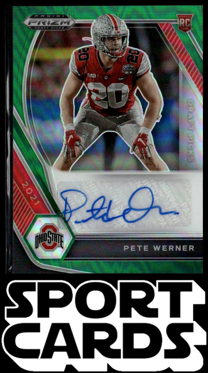 2021 Panini Prizm Collegiate #DPA-PEW Pete Werner Draft Picks Autographs Green