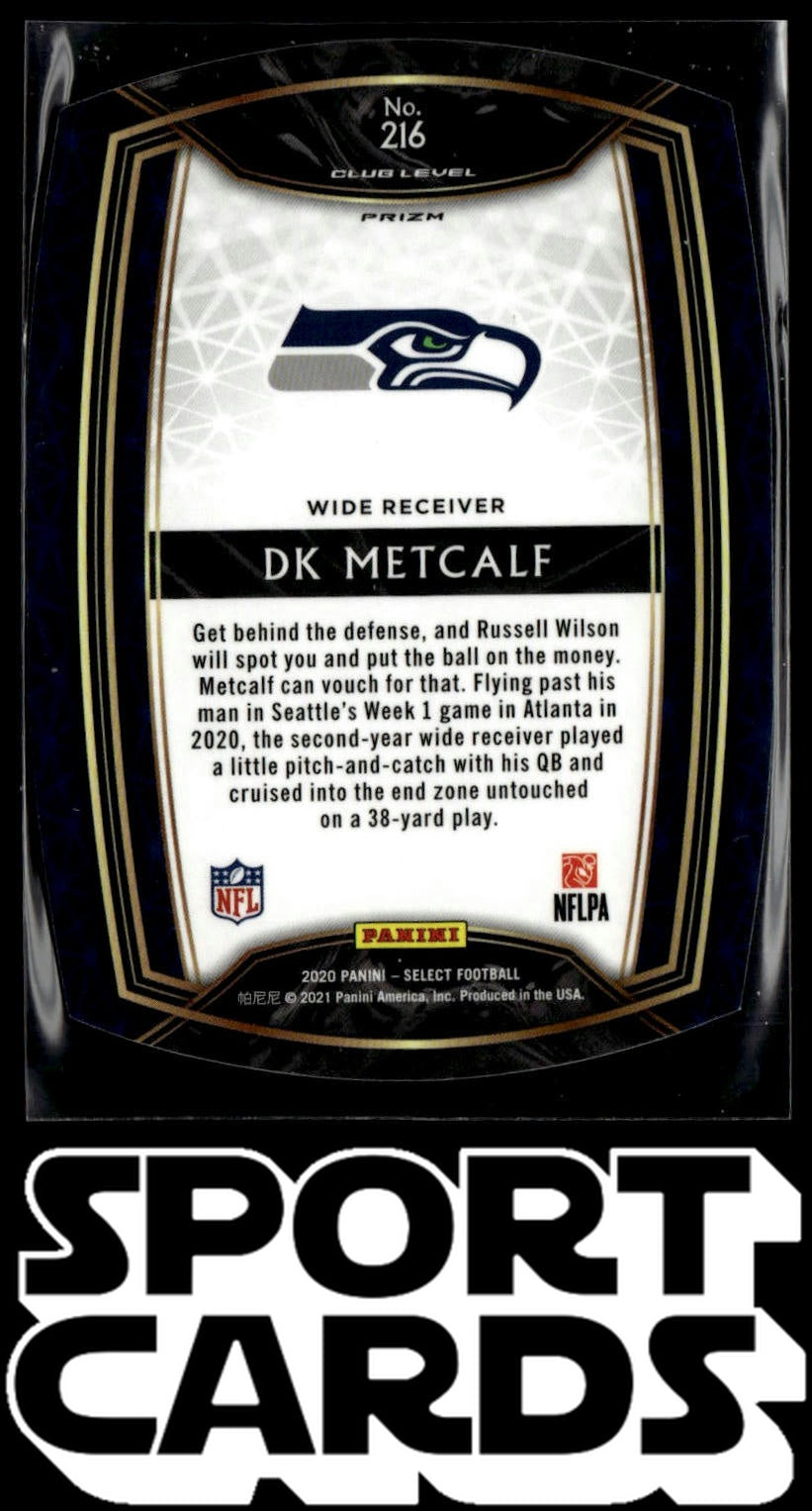 2020 Panini Select #216 DK Metcalf Neon Green Prizm Die Cut SportCards.com