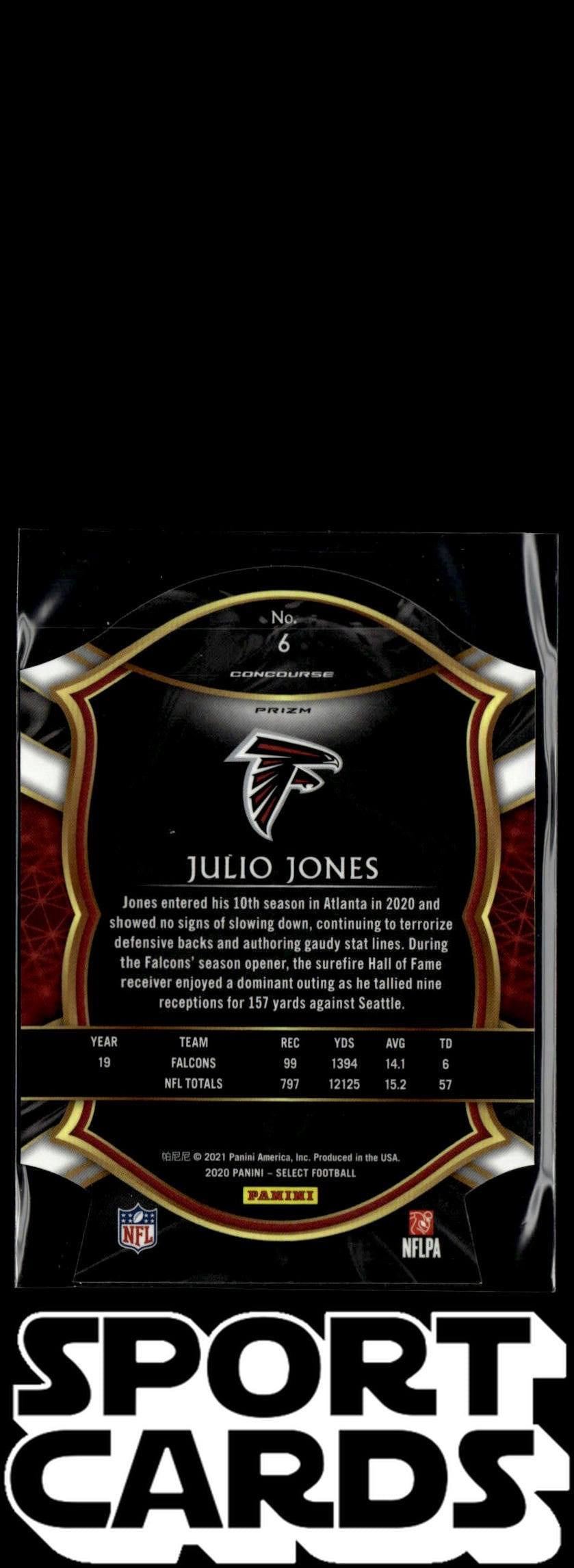 2020 Panini Select #6 Julio Jones Orange Prizm Die Cut SportCards.com
