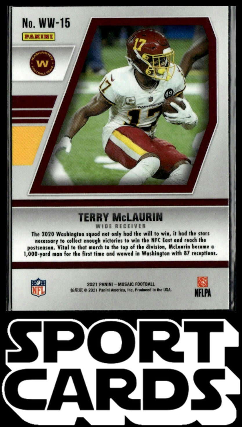 2021 Panini Mosaic #WW-15 Terry McLaurin Will to Win SportCards.com