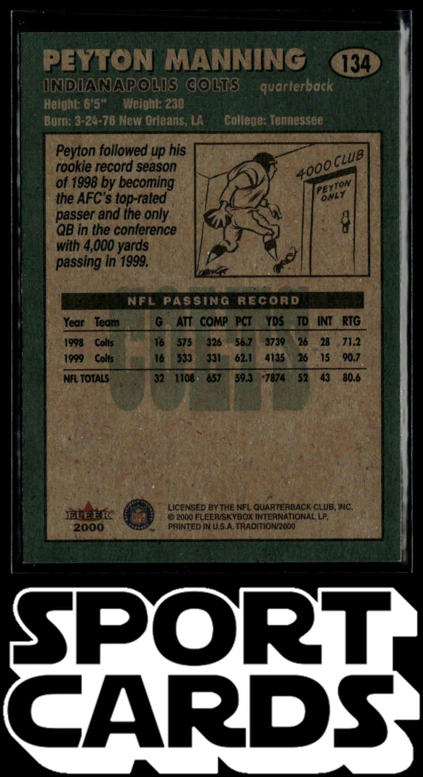 2000 Fleer Tradition #134 Peyton Manning SportCards.com