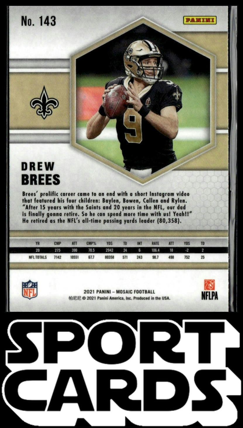 2021 Panini Mosaic #143 Drew Brees SportCards.com
