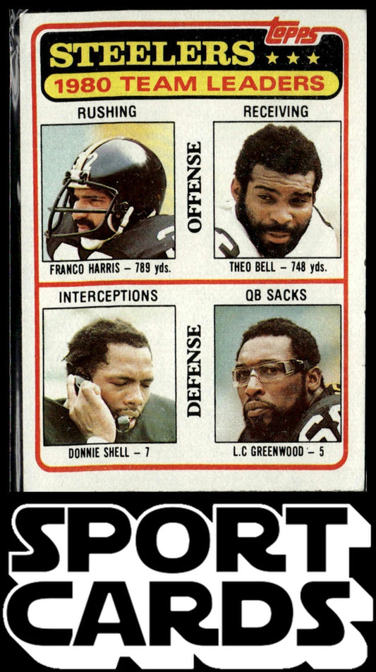 1981 Topps #526 Franco Harris / Theo Bell / Donnie Shell / L.C. Greenwood TL