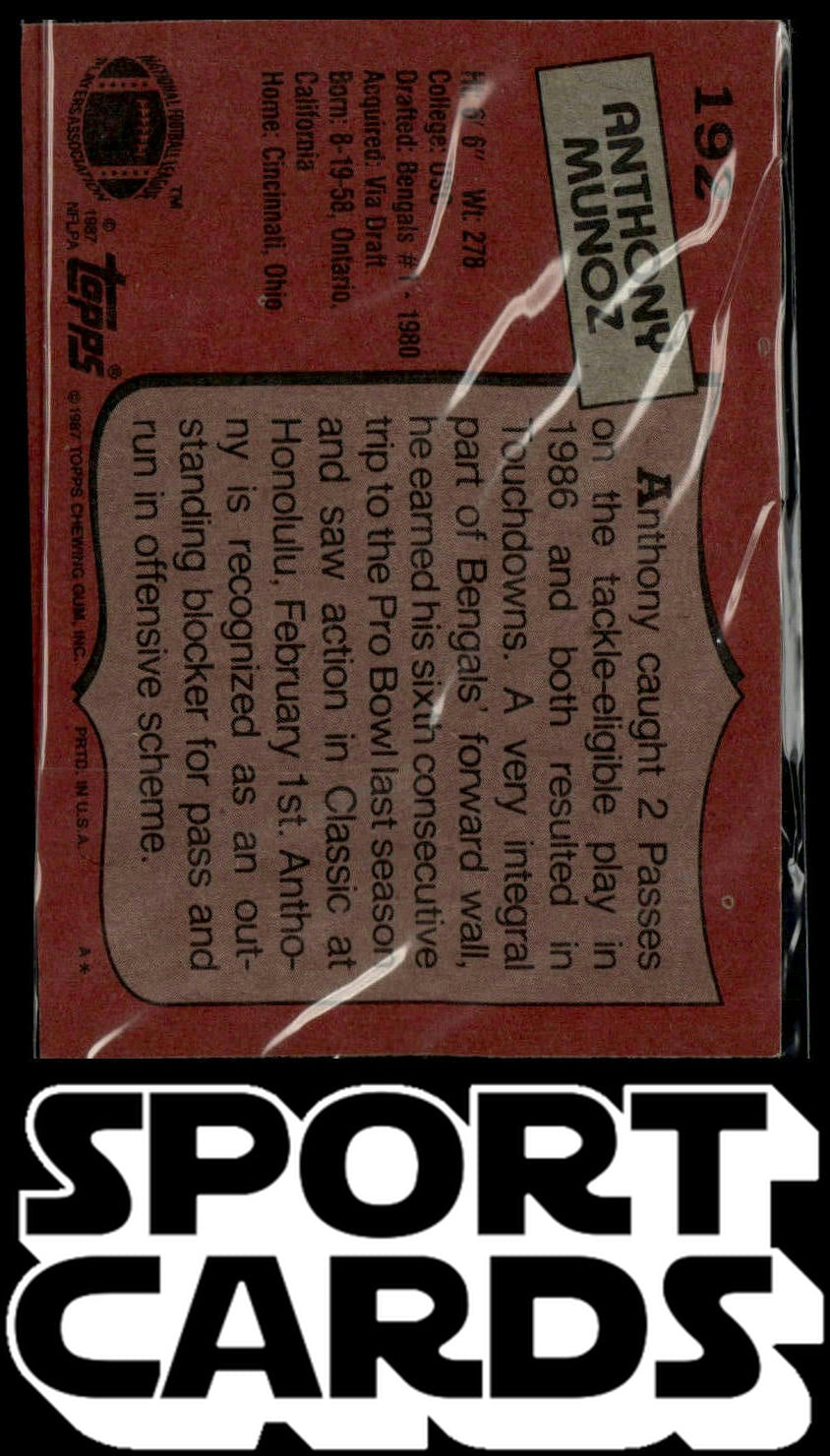 1987 Topps #192 Anthony Munoz SportCards.com
