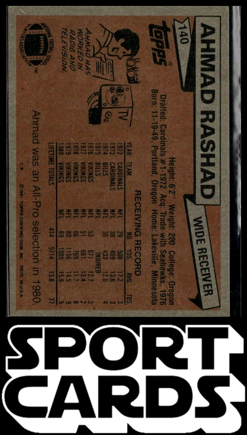 1981 Topps #140 Ahmad Rashad SportCards.com