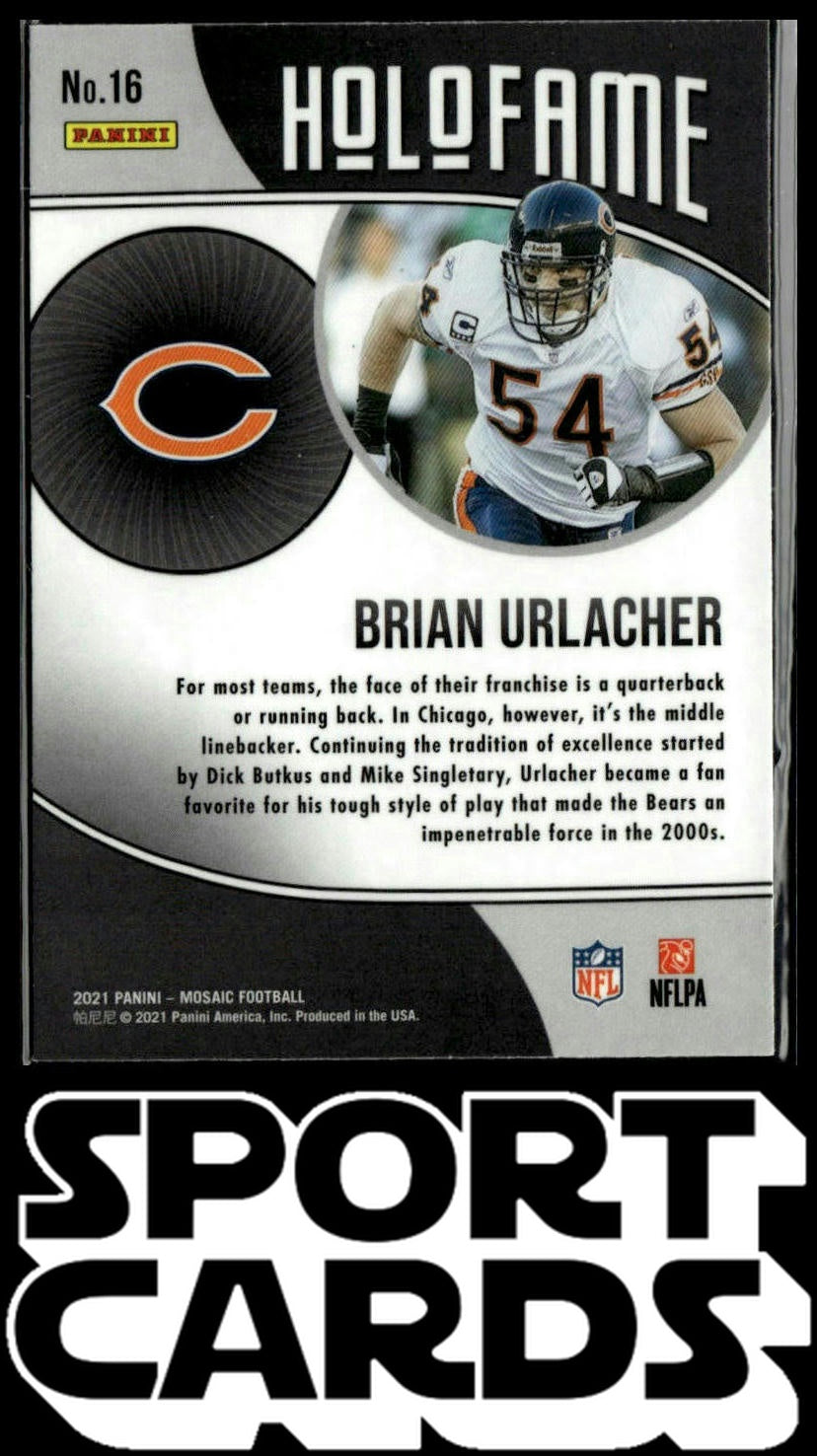 2021 Panini Mosaic #16 Brian Urlacher HoloFame SportCards.com