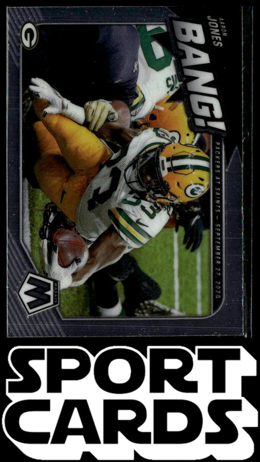 2021 Panini Mosaic #B-15 Aaron Jones Bang! Mosaic SportCards.com