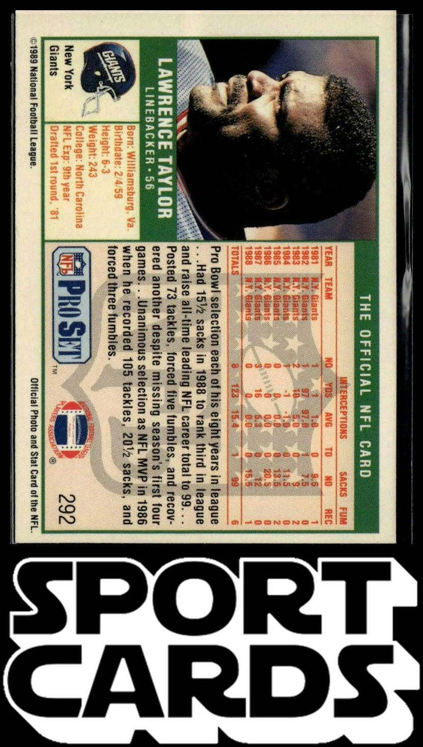1989 Pro Set #292 Lawrence Taylor SportCards.com