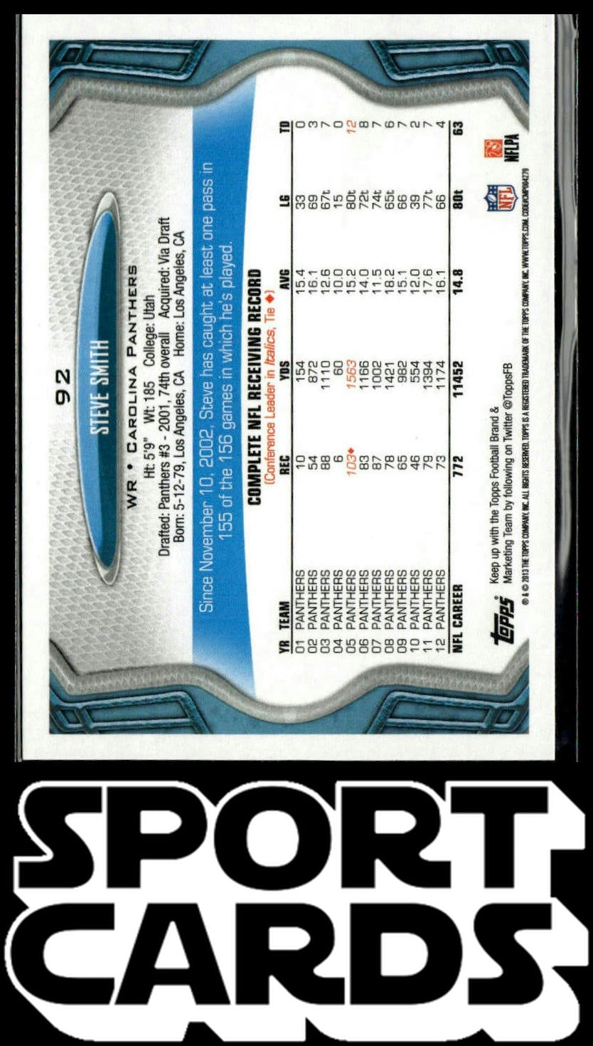 2013 Topps #92 Steve Smith SportCards.com
