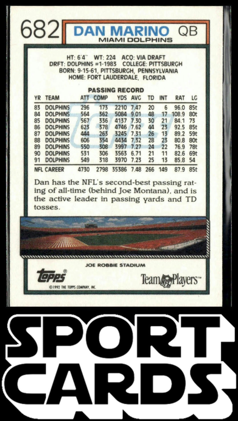 1992 Topps #682 Dan Marino SportCards.com