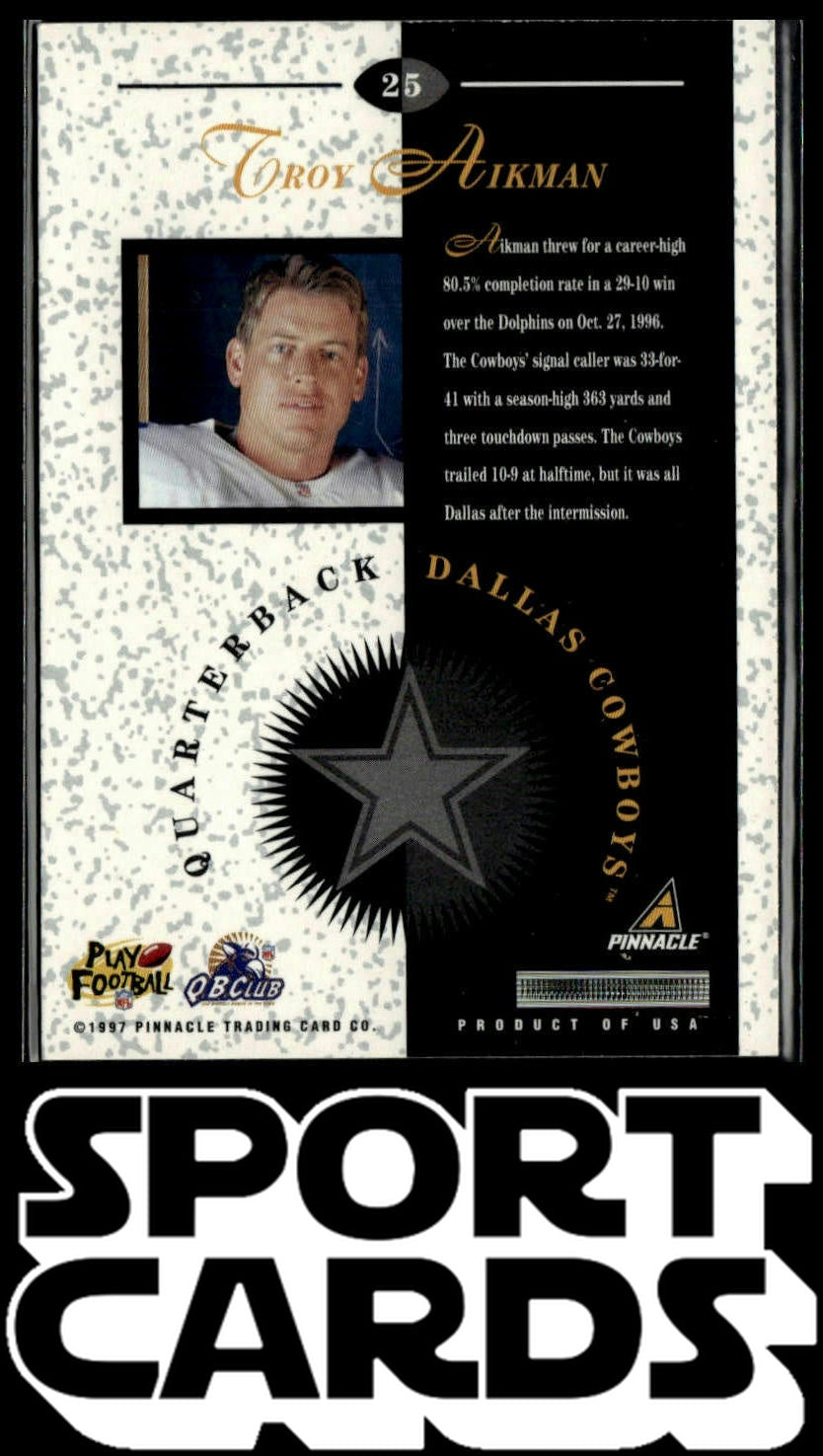 1997 Pinnacle Mint #25 Troy Aikman Silver Team Pinnacle SportCards.com