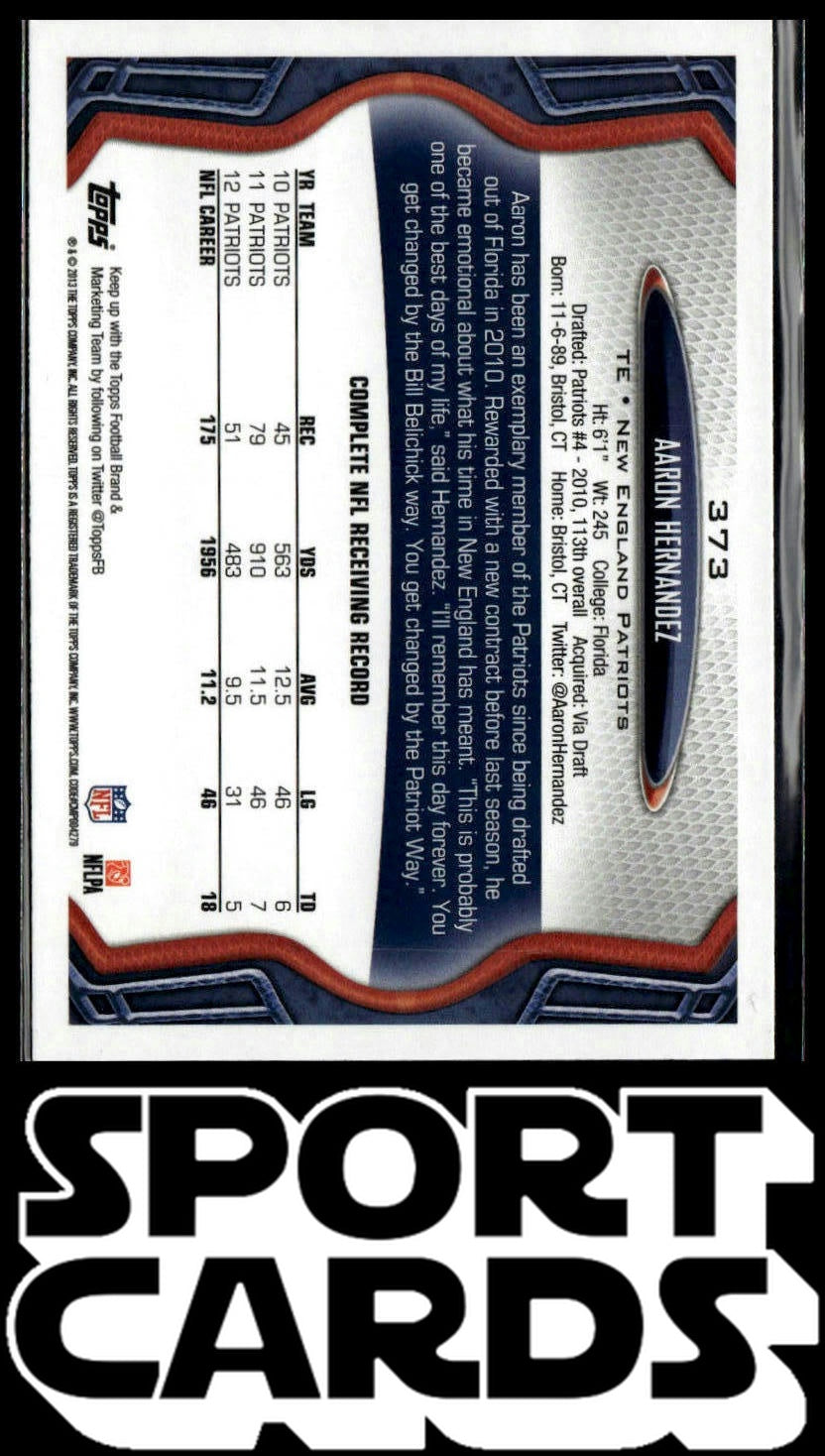 2013 Topps #373 Aaron Hernandez SportCards.com