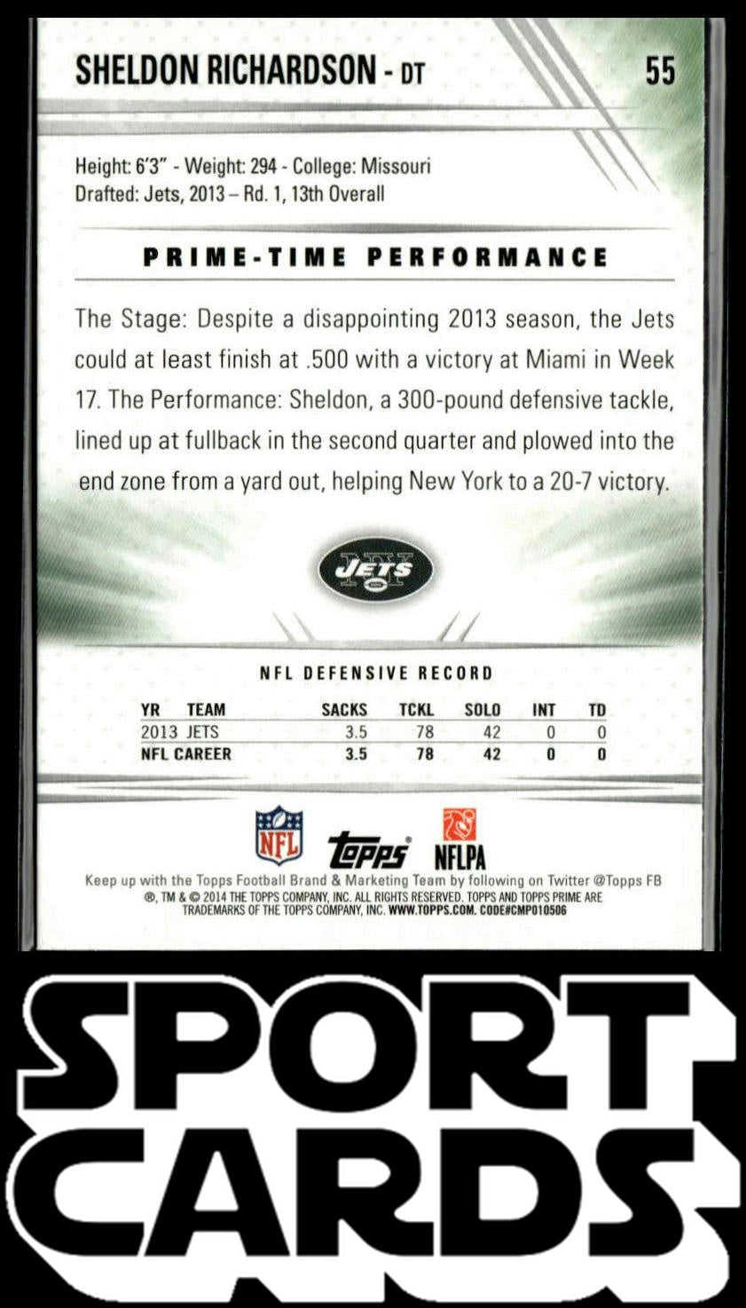 2014 Topps Prime #55 Sheldon Richardson SportCards.com