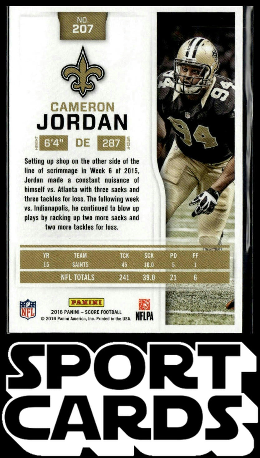 2016 Score #207 Cameron Jordan Scorecard SportCards.com