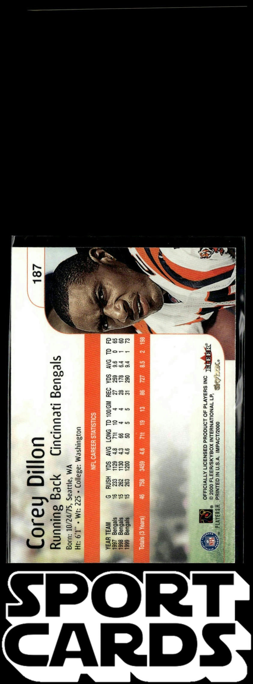 2000 Impact #187 Corey Dillon SportCards.com