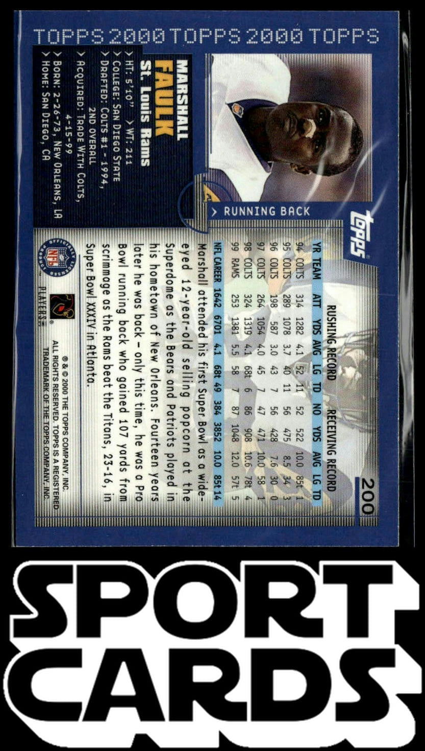 2000 Topps #200 Marshall Faulk SportCards.com