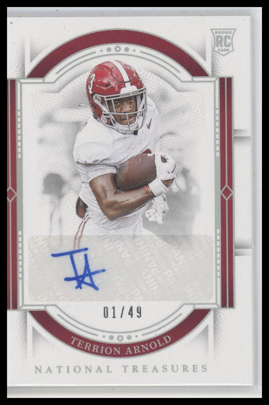 Terrion Arnold 2024 Panini National Treasures Rookie Signatures Silver #/49