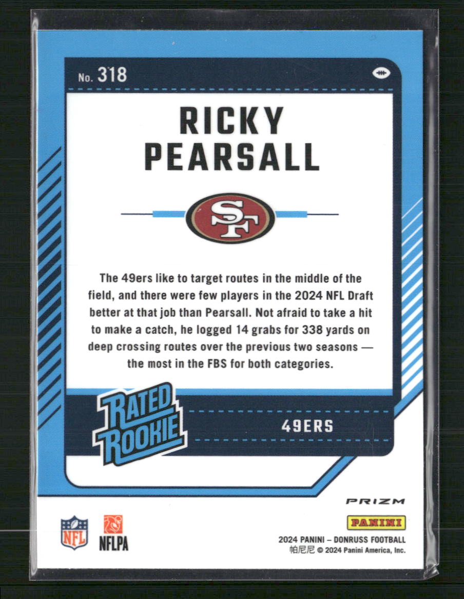 Ricky Pearsall 2024 Donruss #318 Optic Rated Rookies Preview Red Pandora