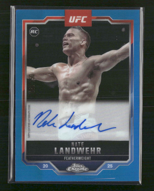 Nate Landwehr 2025 Topps UFC #CRA-NL Chrome Rookie Autographs /150