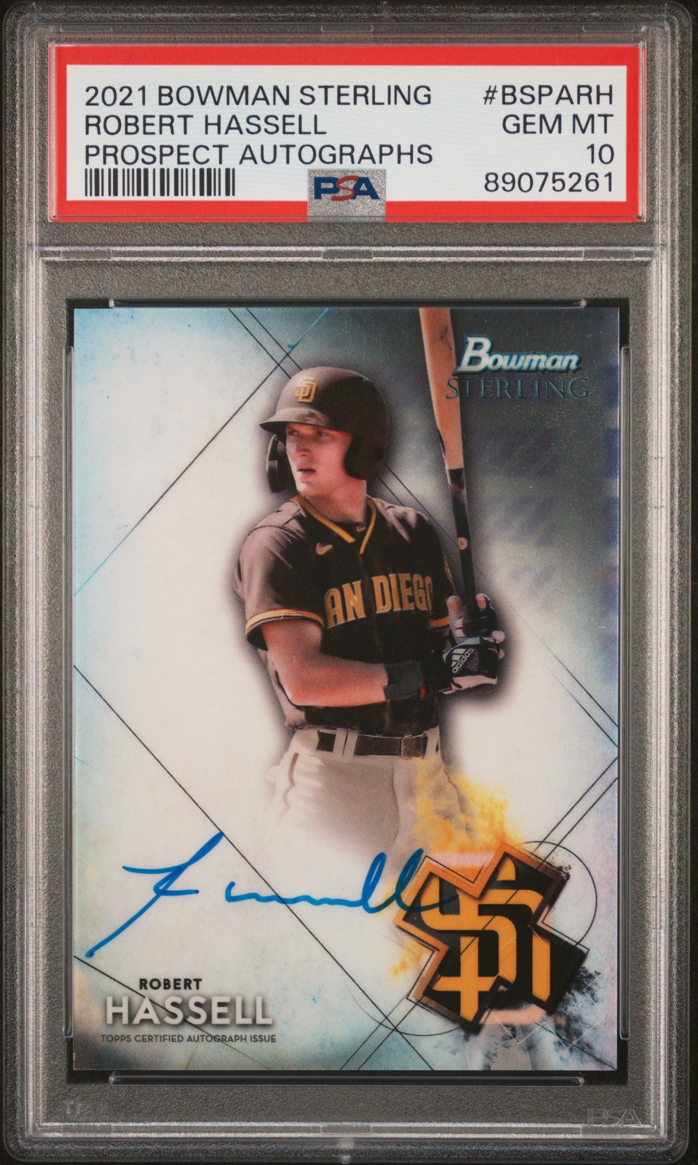 Robert Hassell 2021 Bowman Sterling Prospect Autographs #BSPARH PSA 10 - Sport Cards