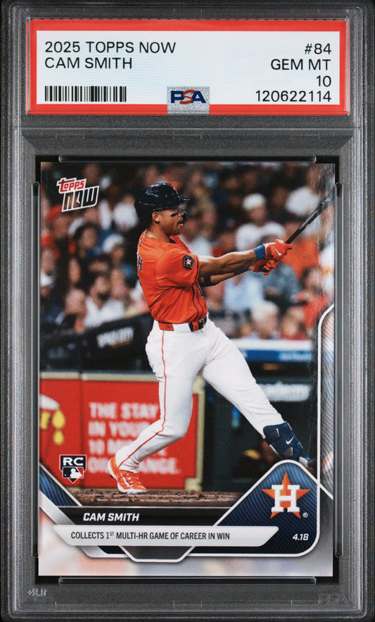 Graded 2025 Topps Now Cam Smith #84 Rookie RC Baseball Card PSA 10 Gem Mint