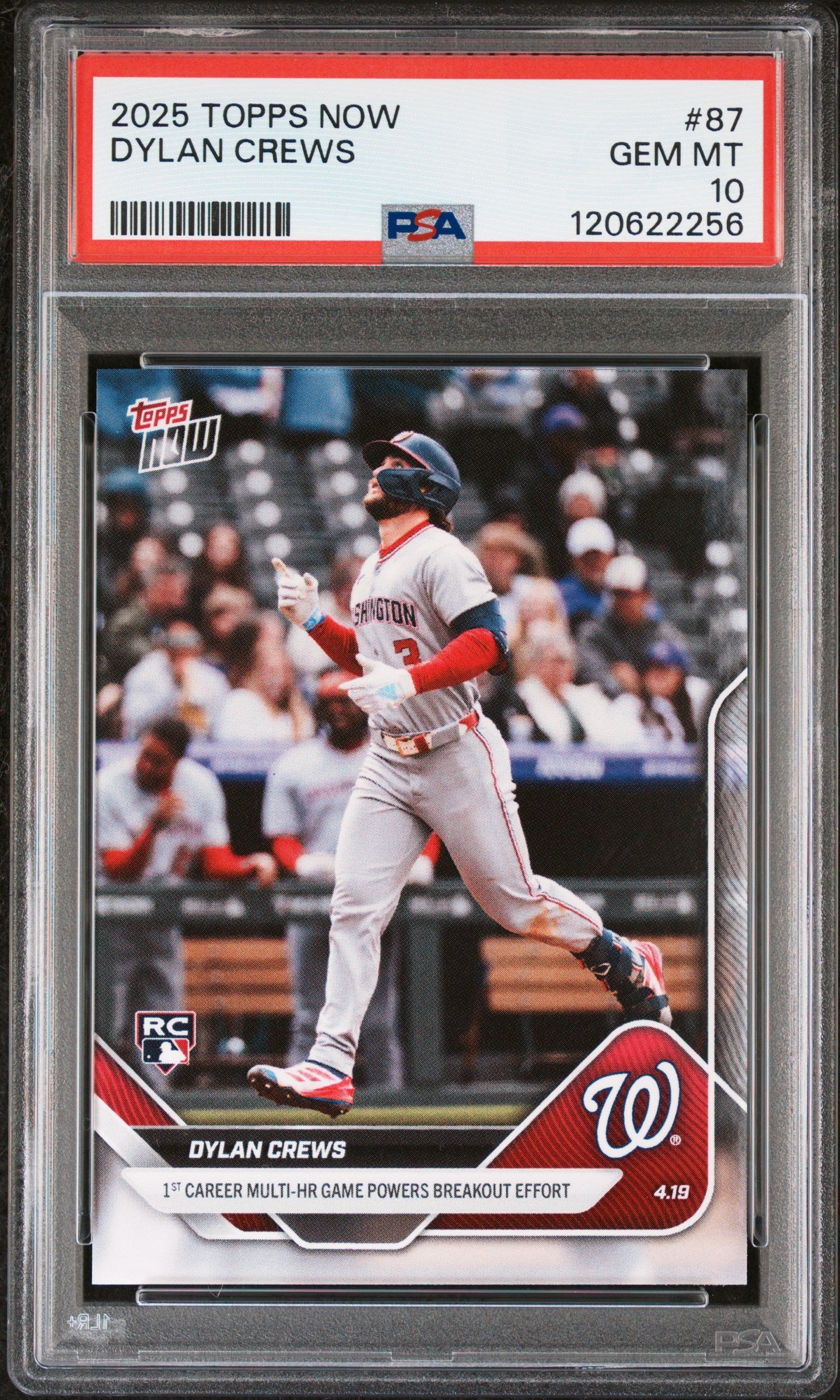 Graded 2025 Topps Now Dylan Crews #87 Rookie RC Baseball Card PSA 10 Gem Mint