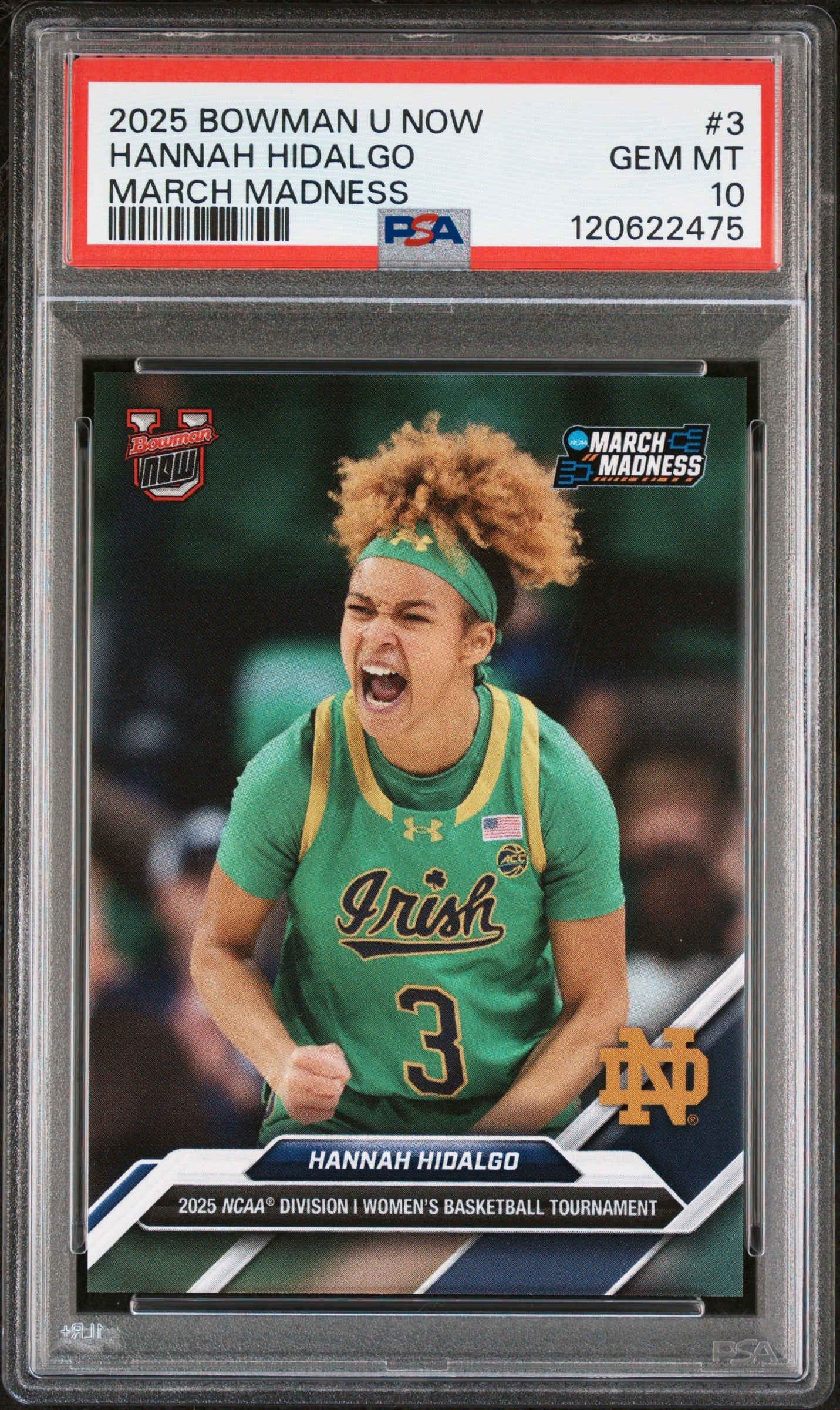 Graded 2025 Topps Bowman U Now Hannah Hidalgo #3 March Madness Rookie RC Basketball Card PSA 10 Gem Mint - Sport Cards
