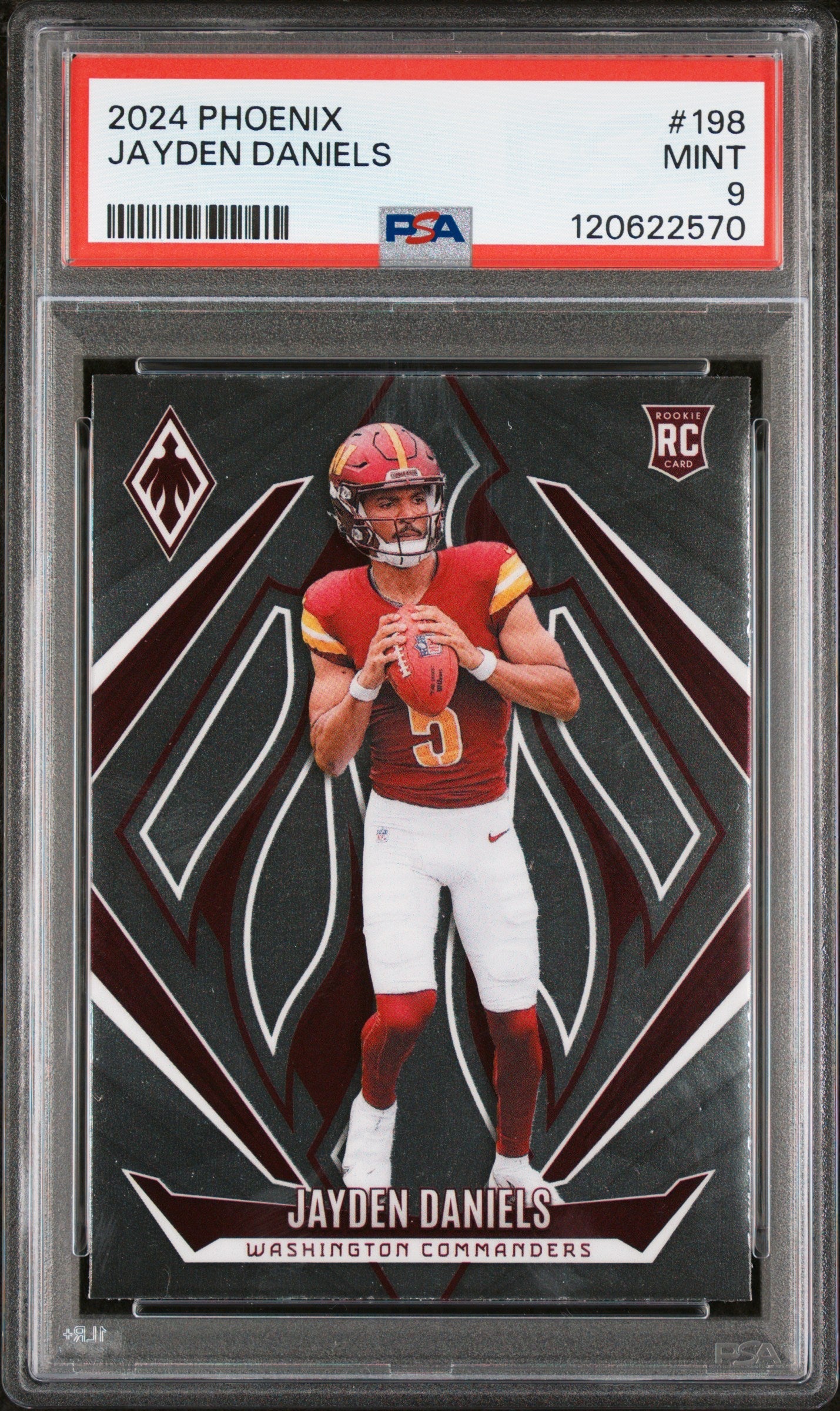 Graded 2024 Panini Phoenix Jayden Daniels #198 Rookie RC Football Card PSA 9 Mint